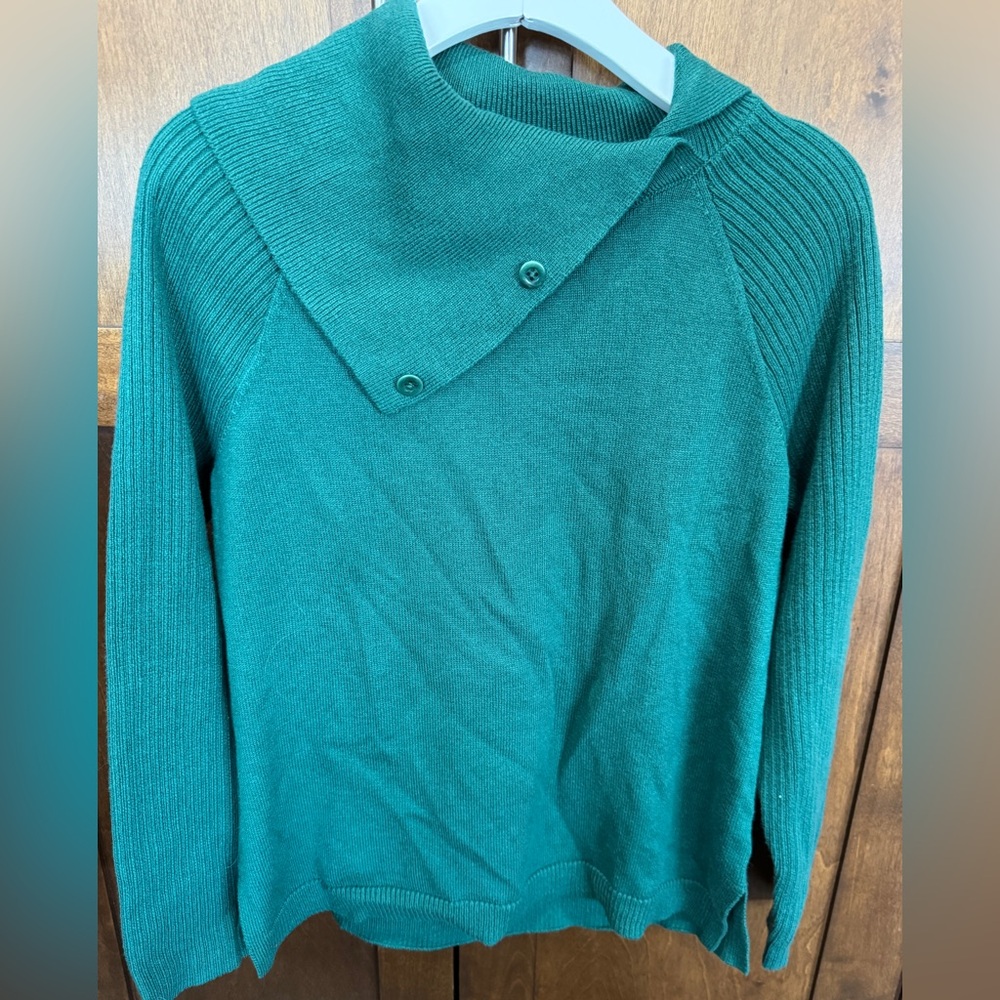 Talbots Teal Cowl Neck Sweater